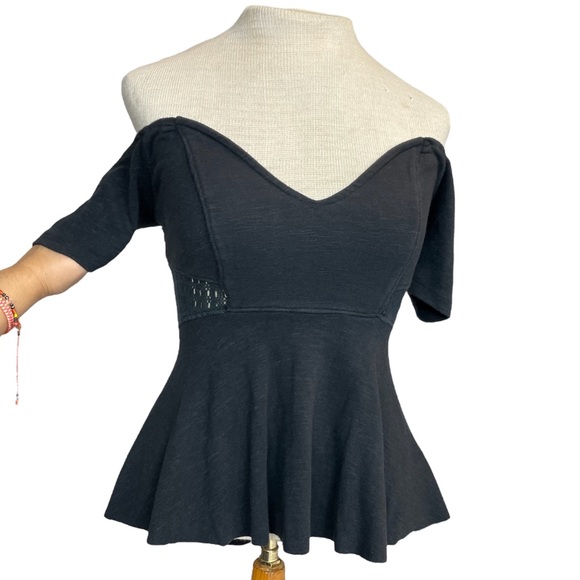Free People ‘In Love’ Convertible Peplum Top in Black Size XS - Picture 10 of 15